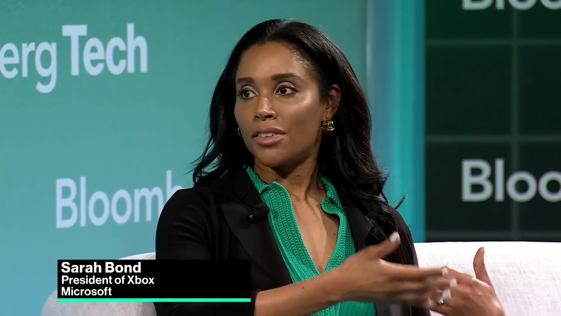 Xbox President Sarah Bond during a Bloomberg interview