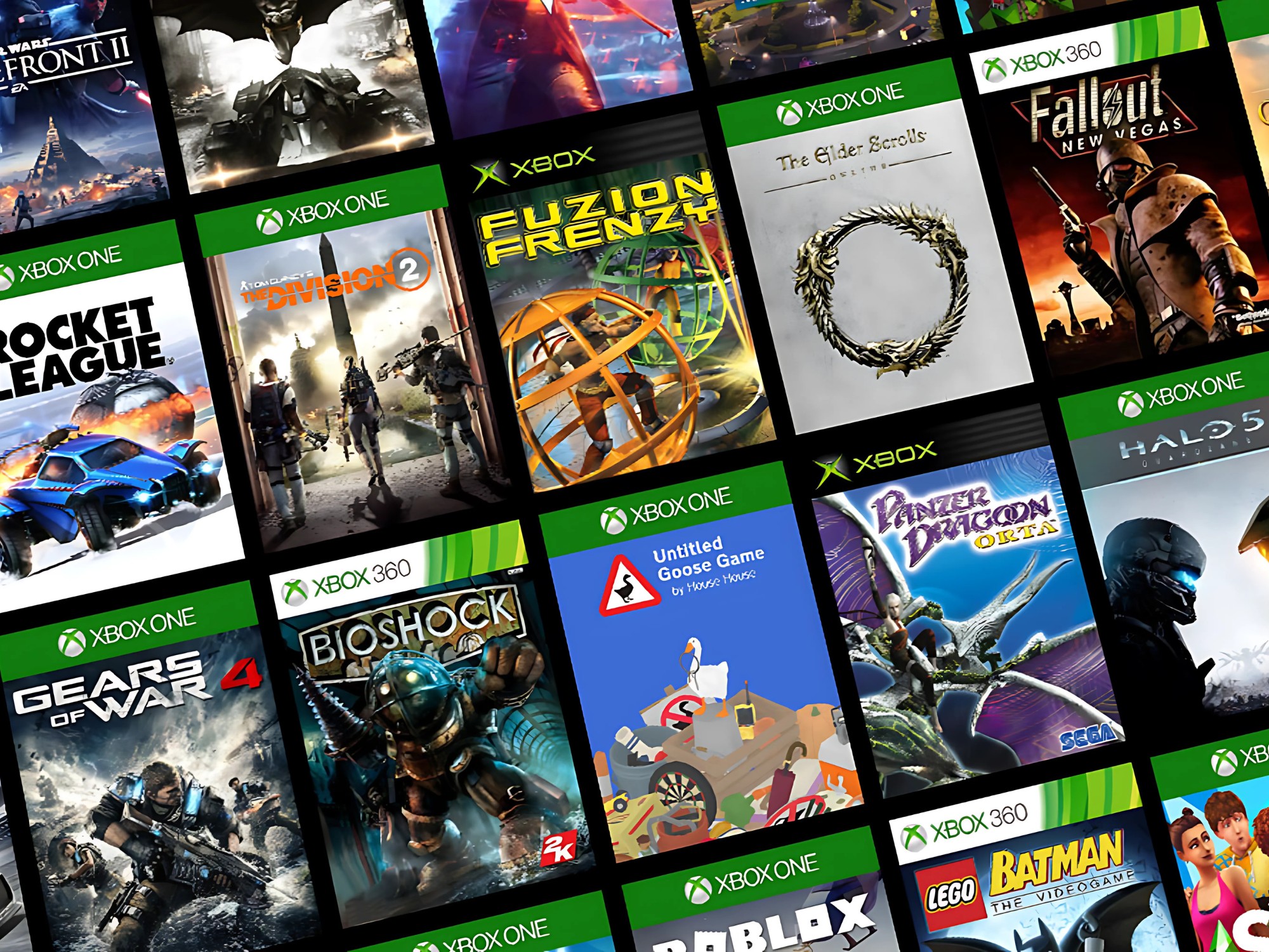 Physical Games - a picture of various xbox games